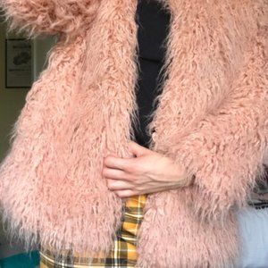 HM Shaggy Faux Fur Blush Pink Jacket